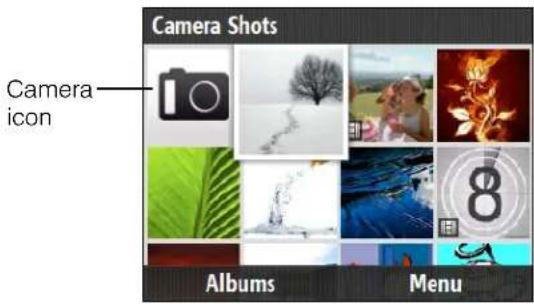Camera Shots Camera icon Albums Menu
