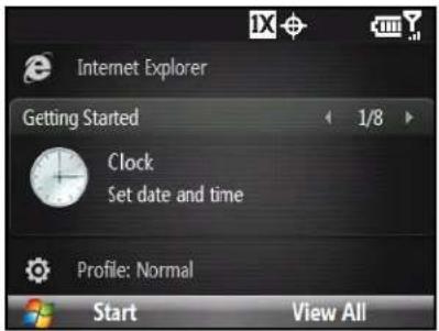 Internet Explorer Getting Started 1/8 Clock Set date and time Profile: Normal Start View All