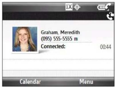 Graham, Meredith (095) 555-5555 m Connected: 00:44 Calendar Menu