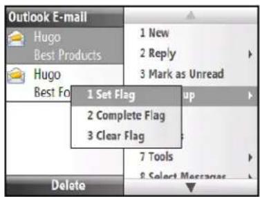 Outlook E-mail Hugo Best Products Hugo Best Fo 1 New 2 Reply 3 Mark as Unread 1 Set Flag 2 Complete Flag 3 Clear Flag 7 Tools 8 Select Messages Delete
