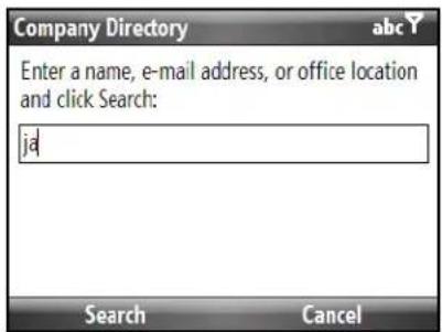 Company Directory abc Enter a name, e-mail address, or office location and click Search: ja Search Cancel