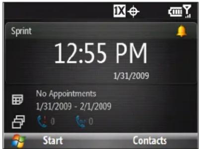 Sprint 12:55 PM 1/31/2009 No Appointments 1/31/2009 - 2/1/2009 Start Contacts