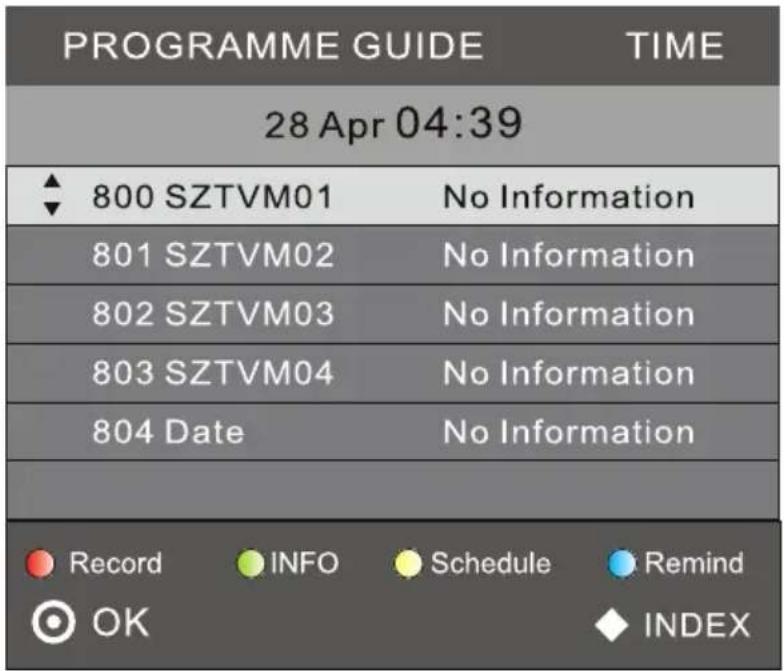 Cabletech URZ4024 - EPG Menu (Electronic Program Guide) - 1