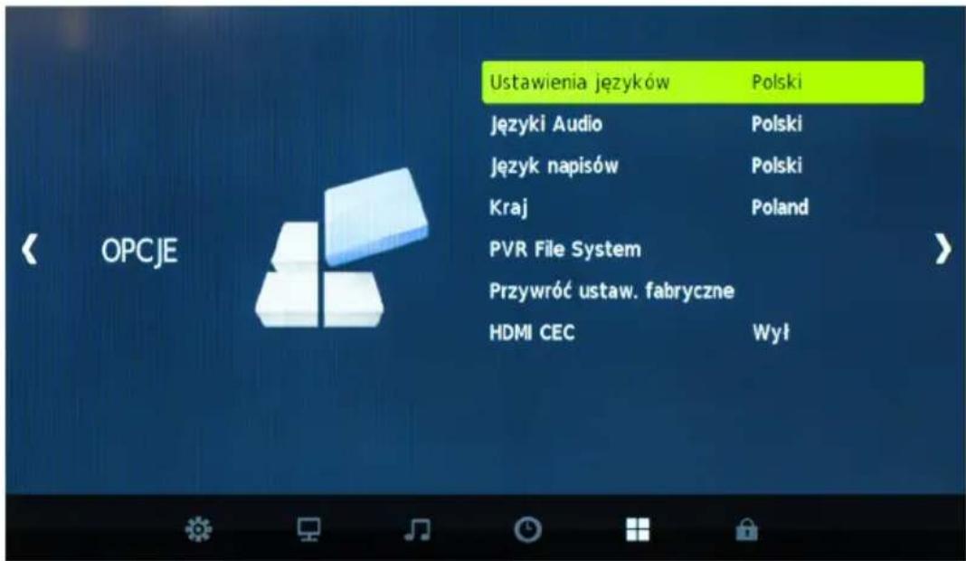 Cabletech URZ4024 - MENU OPCJE - 1