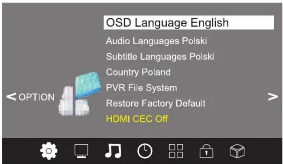 Cabletech URZ4024 - OPTION MENU - 1