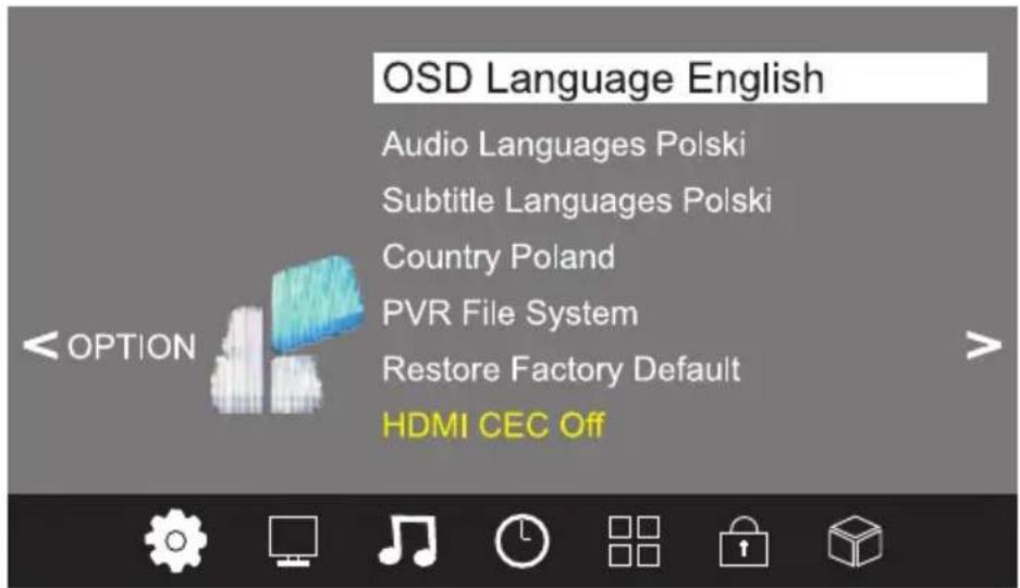 Cabletech URZ4024 - MENIUL OPTIUNI - 1