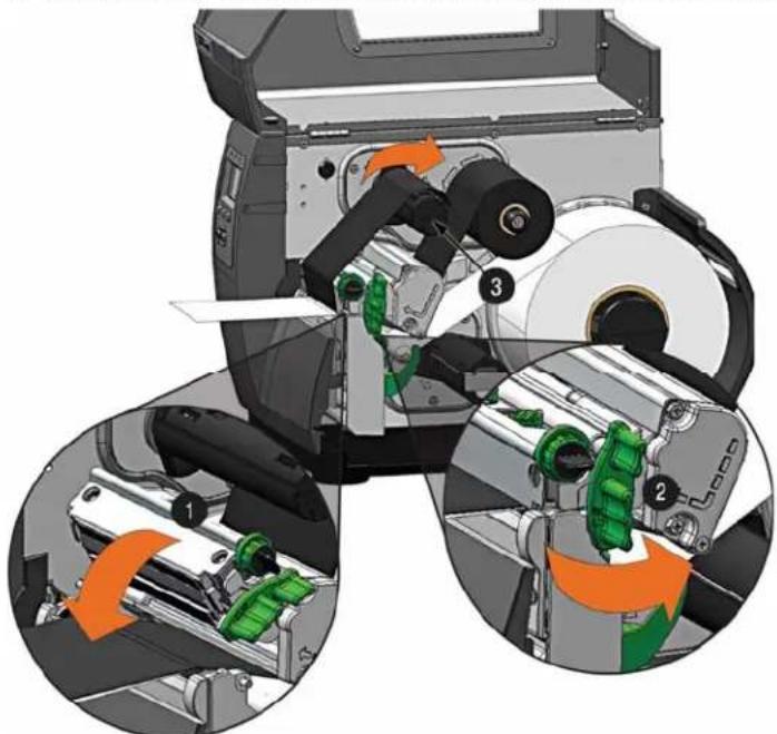Datamax-O'neil I-Class Mark II - Einlegen des Farbbands - 8