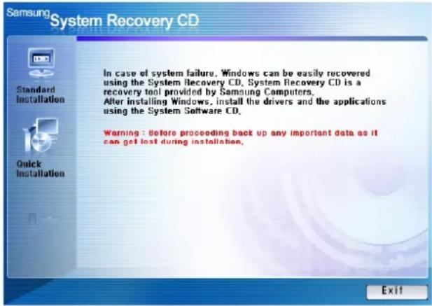 SAMSUNG NP-NC10P - Running SYSTEM RECOVERY MEDIA - 1