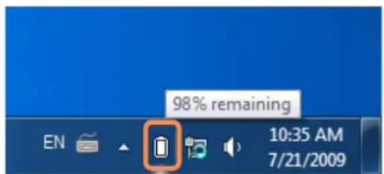 SAMSUNG NP-NC10P - Confirming the battery charge in the Taskbar - 1