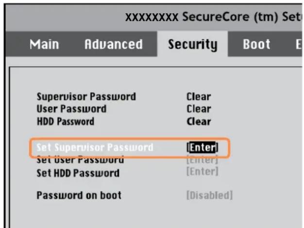 SAMSUNG NP-NB30 - Setting a Supervisor Password - 1
