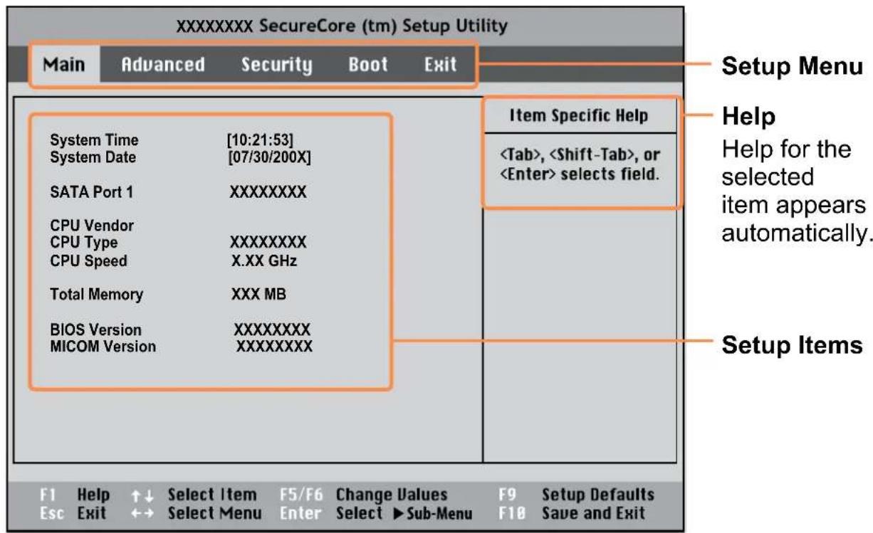 SAMSUNG NP-NB30 - The BIOS Setup Screen - 1