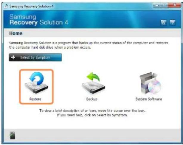 SAMSUNG NP-N220P - If the initial menu screen appears, click Restore. - 1