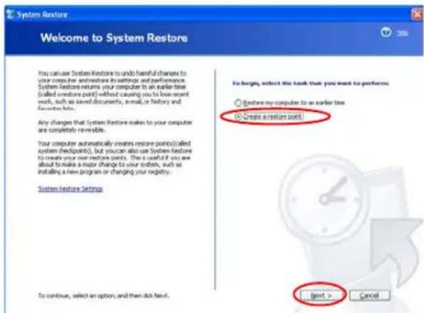 SAMSUNG NP-M70 - Creating a Restore Point - 2