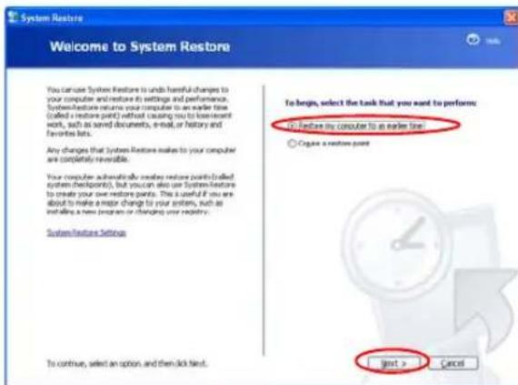SAMSUNG NP-M70 - Returning your computer to an earlier restore point - 1