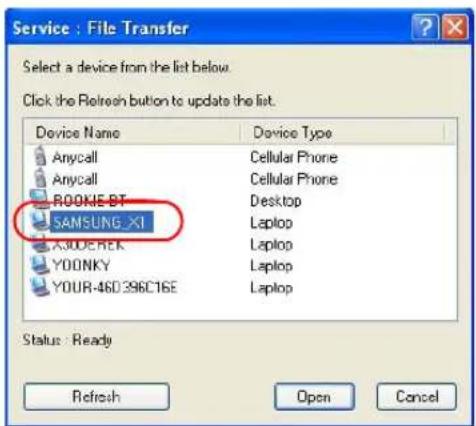 SAMSUNG NP-M70 - Exchanging Files between Bluetooth computers - 2