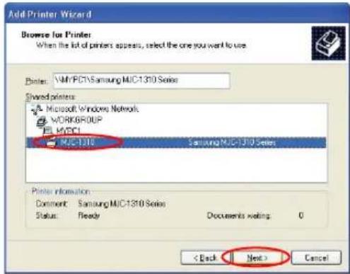 SAMSUNG NP-M70 - Step 2. Adding and Using a Shared Printer. - 1