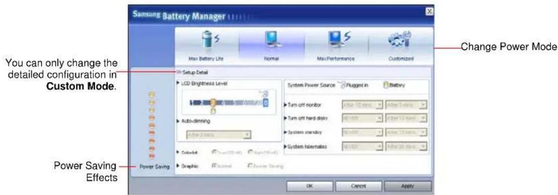 SAMSUNG NP-M70 - Using the Battery Manager - 1