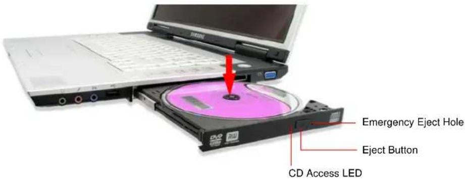 SAMSUNG NP-M50 - To insert a CD - 1