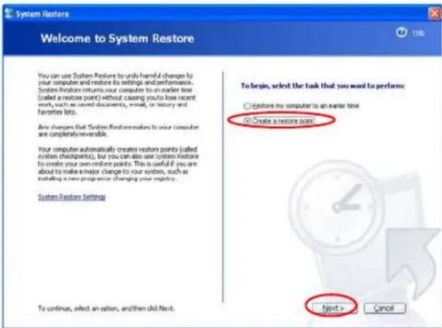 SAMSUNG NP-M50 - Creating a Restore Point - 2