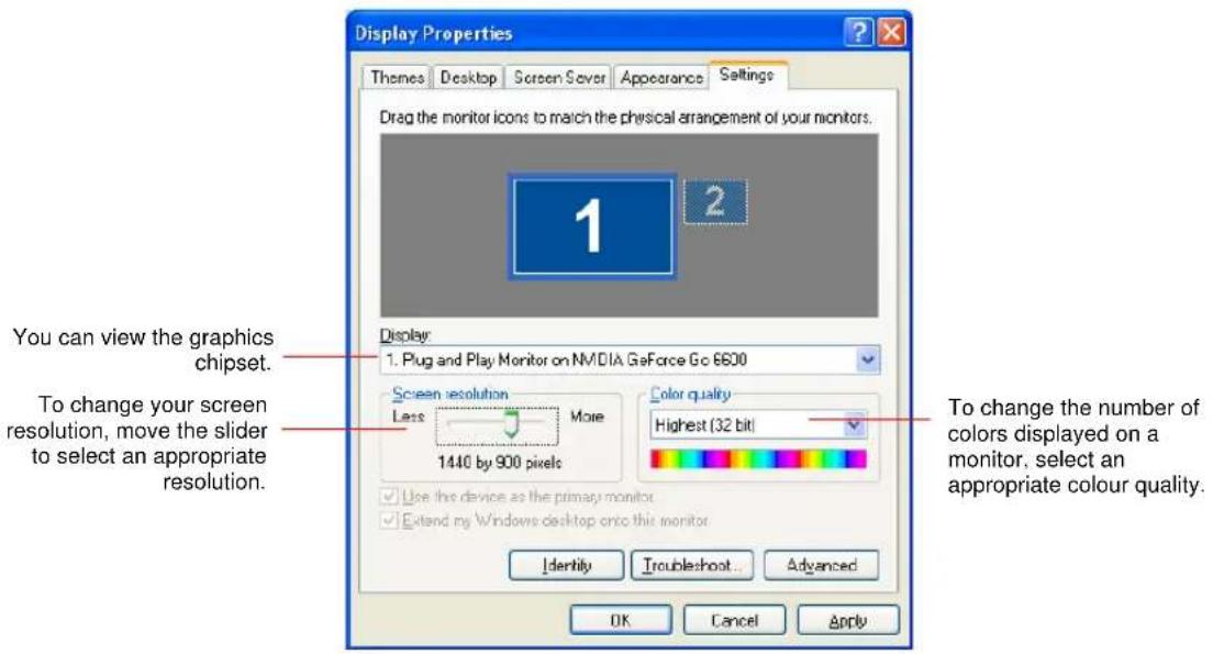 SAMSUNG NP-M50 - Configuring Resolution and Color Depth - 1