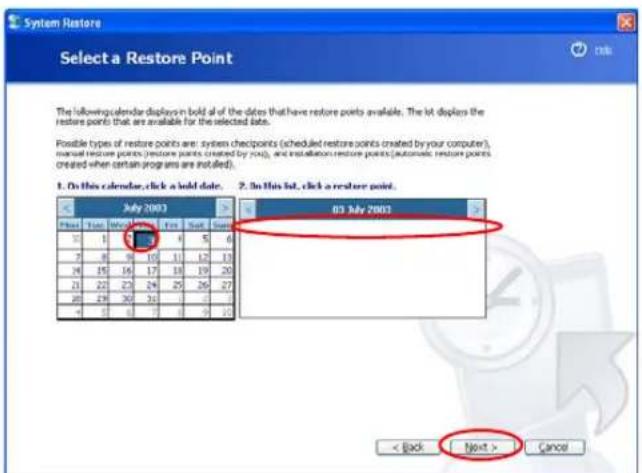 SAMSUNG NP-M50 - Returning your computer to an earlier restore point - 2