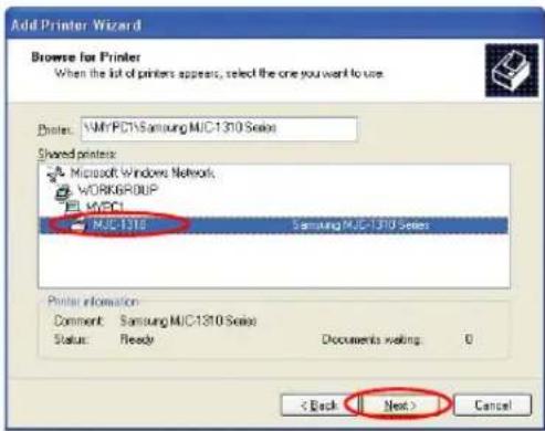 SAMSUNG NP-M50 - Step 2. Adding and Using a Shared Printer. - 1