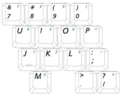 SAMSUNG NP-G10 - Using the Numeric Keypad - 1