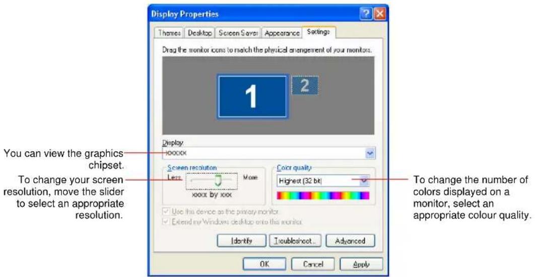 SAMSUNG NP-G10 - Configuring Resolution and Color Depth - 1