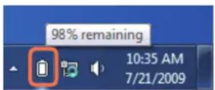 SAMSUNG NP-E372CE - Confirming the battery charge in the Taskbar - 1