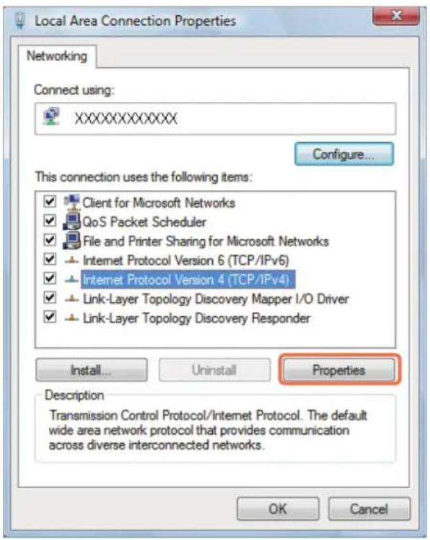 SAMSUNG NP-E372CE - Select Internet Protocol Version 4(TCP/IPv4) from the list of Network Components and click Properties. - 1