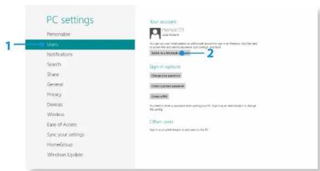 SAMSUNG NP-E3520I - Configuring your Microsoft Account - 1