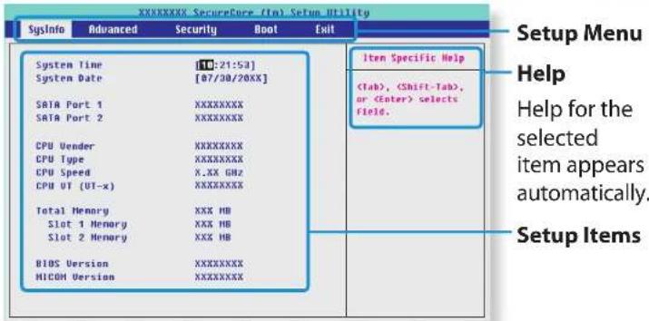 SAMSUNG NP-E3520I - The BIOS Setup Screen - 2
