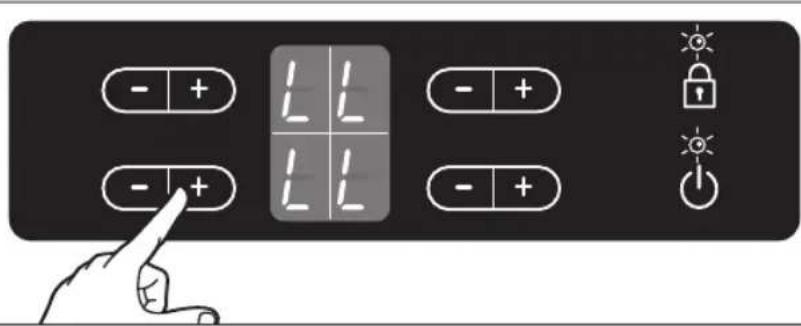 Diagram showing a hand pointing at a control panel with battery, grid, and lock icons, likely illustrating a home control or navigation system.