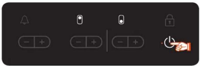 Control panel interface with battery, switch, lock, and power button icons