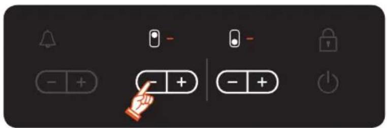 Control panel interface with battery, switch, and function buttons including alarm, lock, and power button