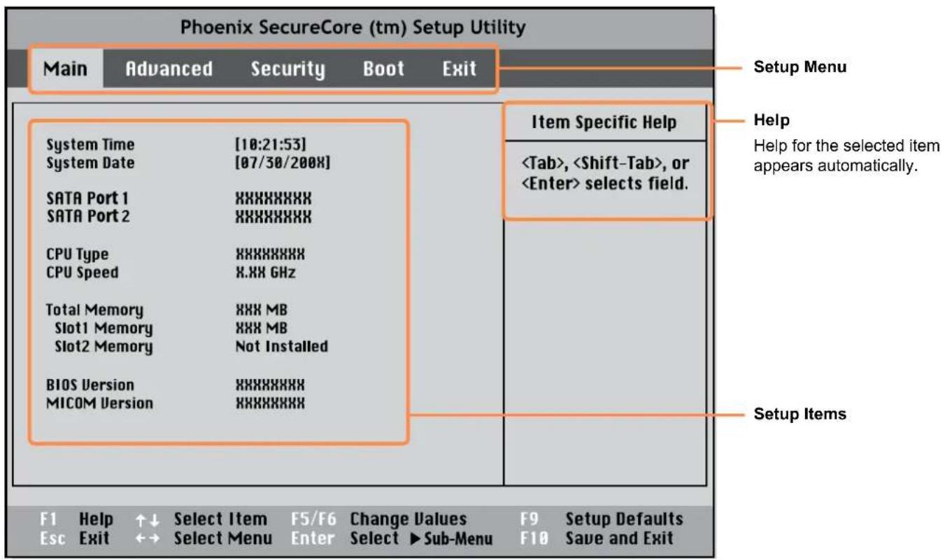SAMSUNG NP-X460 - After a moment, the BIOS setup screen appears. - 1