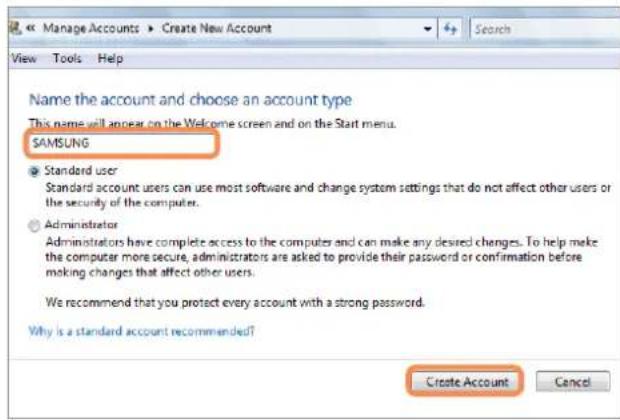 SAMSUNG NP-X460 - Adding User Accounts - 1