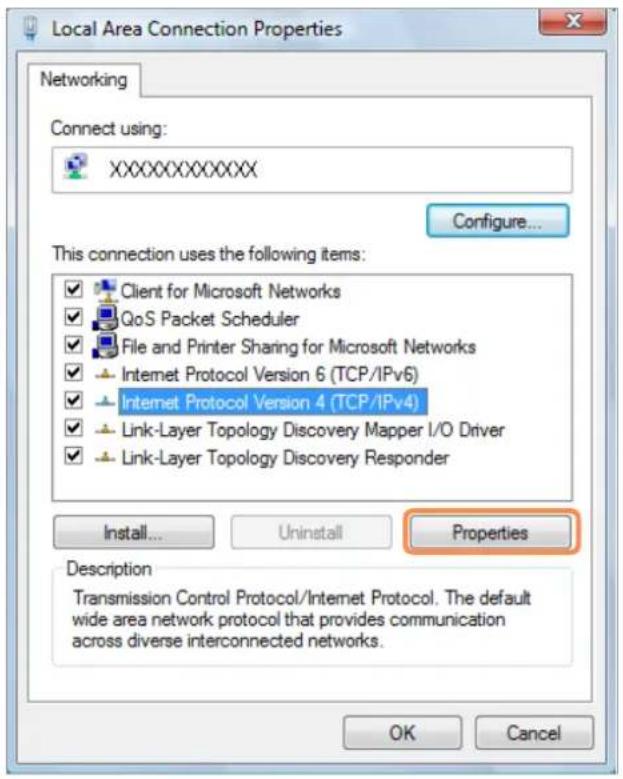 SAMSUNG NP-X460 - Select Internet Protocol Version 4 (TCP/IPv4) from the Networking tab and click Properties. - 1