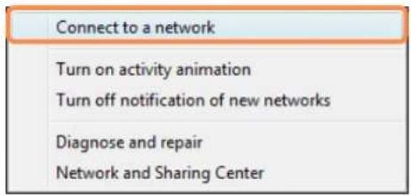 SAMSUNG NP-X460 - Right-click over the Network Connections icon on the taskbar and click Connect to the Network. - 1