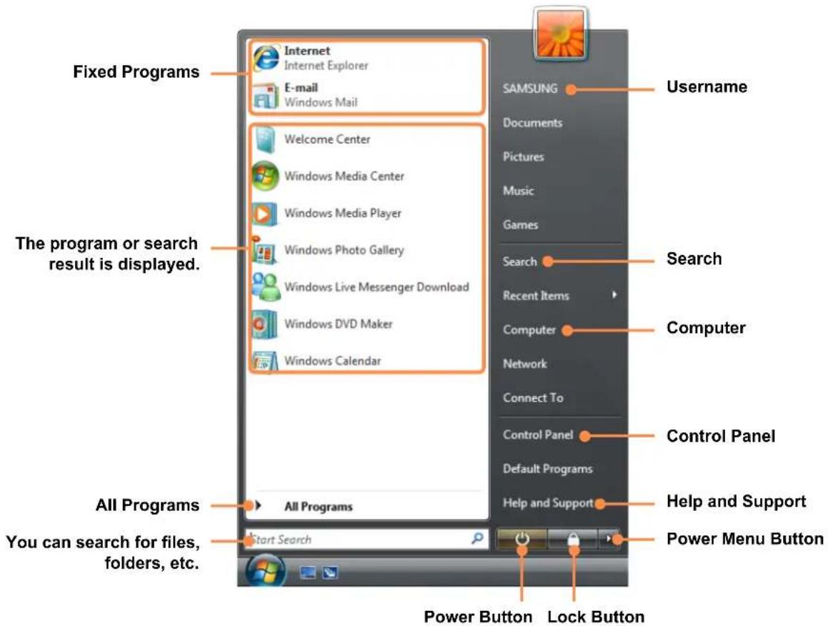SAMSUNG NP-X460 - Start Menu - 1