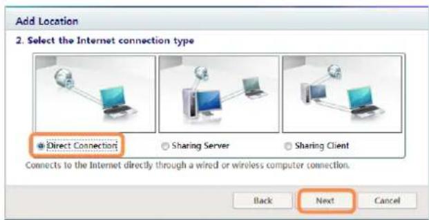 SAMSUNG NP-X460 - Select Direct Connection and click the Next button. - 1