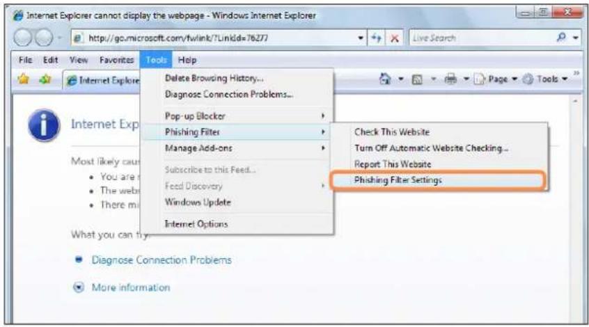 SAMSUNG NP-X460 - Phishing Filter Settings - 1