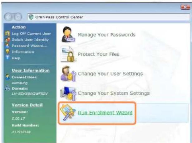 SAMSUNG NP-X460 - Click Run Enrollment Wizard to start the registration. - 1