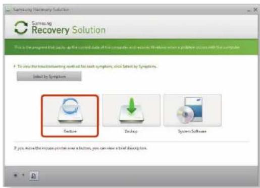 SAMSUNG NP-RC710E - If the initial menu screen appears, click Restore. - 1
