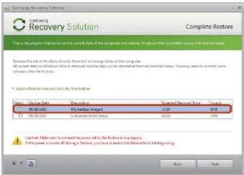 SAMSUNG NP-RC710E - - When backing up to another drive - 1