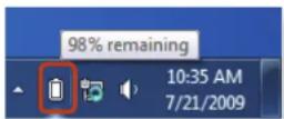SAMSUNG NP-RC710E - Confirming the battery charge in the Taskbar - 1