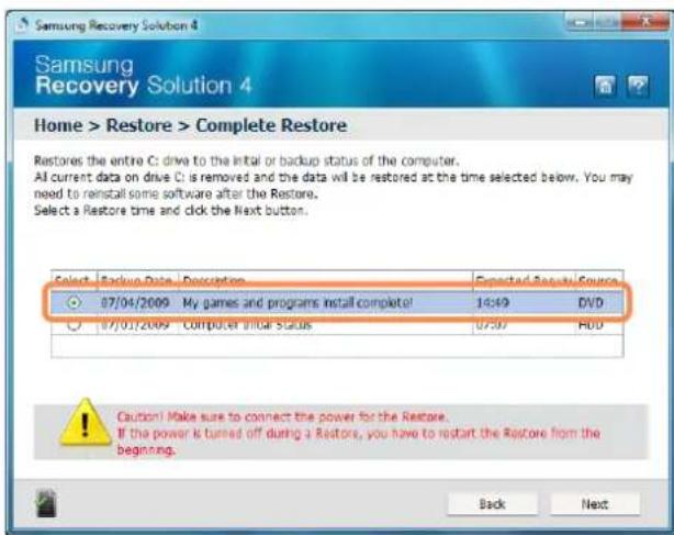 SAMSUNG NP-R560 - - When backing up to another drive - 2