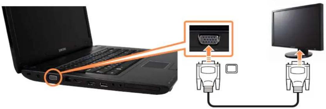 SAMSUNG NP-R560 - Connecting to the Monitor port - 1