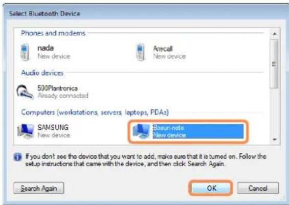 SAMSUNG NP-R505I - Exchanging Files between Bluetooth Computers - 2