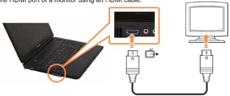 SAMSUNG NP-R505I - Connecting to the HDMI port - 1